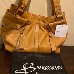 B Makowsky Shopper Shoulder Bag Nutmeg